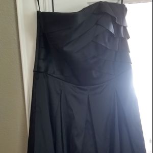 Black house white market strapless dress